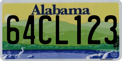 AL license plate 64CL123