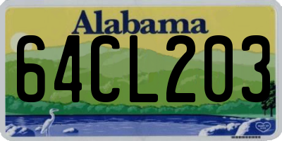 AL license plate 64CL203