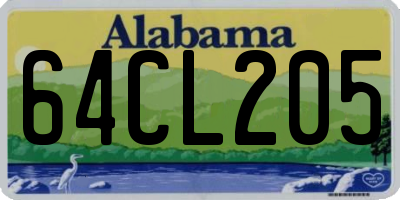 AL license plate 64CL205