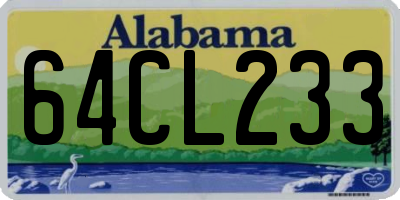 AL license plate 64CL233