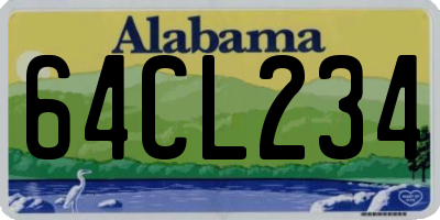 AL license plate 64CL234