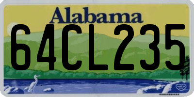AL license plate 64CL235
