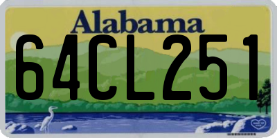 AL license plate 64CL251