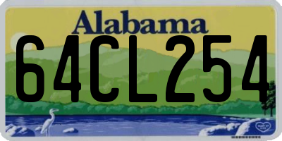 AL license plate 64CL254