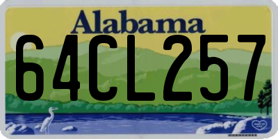 AL license plate 64CL257