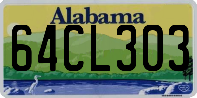 AL license plate 64CL303