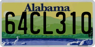 AL license plate 64CL310