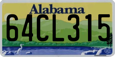 AL license plate 64CL315