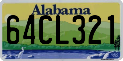 AL license plate 64CL321