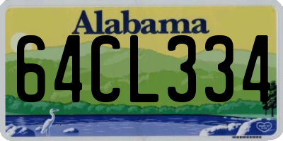AL license plate 64CL334