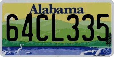 AL license plate 64CL335