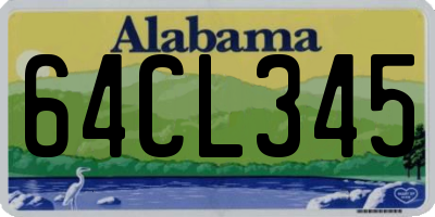 AL license plate 64CL345