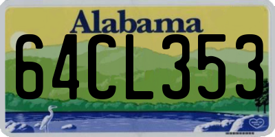 AL license plate 64CL353