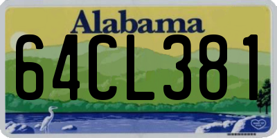 AL license plate 64CL381