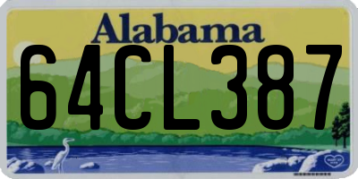 AL license plate 64CL387