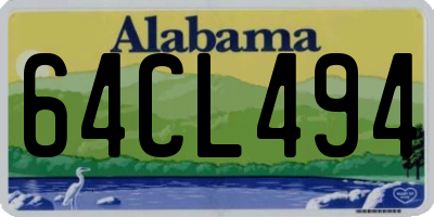 AL license plate 64CL494