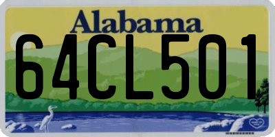 AL license plate 64CL501