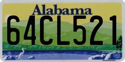 AL license plate 64CL521
