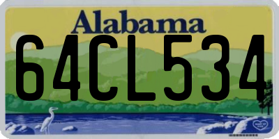 AL license plate 64CL534