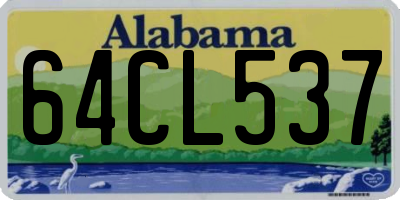 AL license plate 64CL537