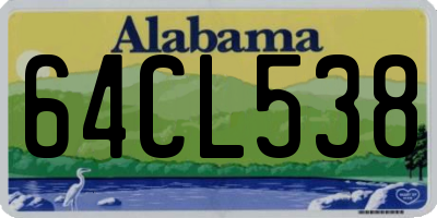 AL license plate 64CL538