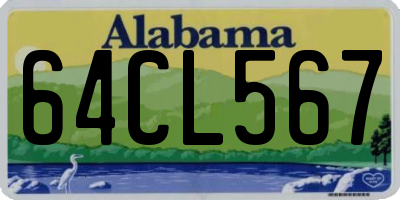 AL license plate 64CL567