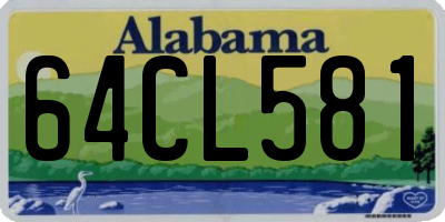AL license plate 64CL581