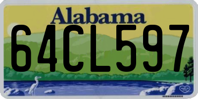 AL license plate 64CL597