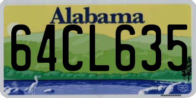 AL license plate 64CL635