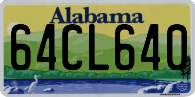 AL license plate 64CL640