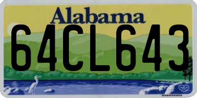 AL license plate 64CL643