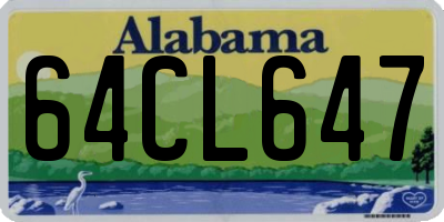 AL license plate 64CL647