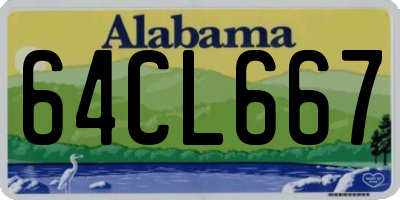 AL license plate 64CL667