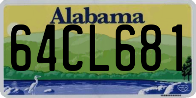 AL license plate 64CL681