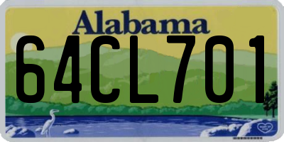AL license plate 64CL701