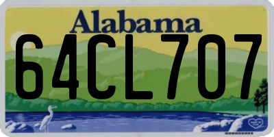 AL license plate 64CL707