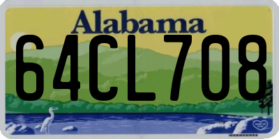 AL license plate 64CL708