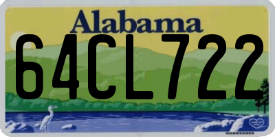 AL license plate 64CL722