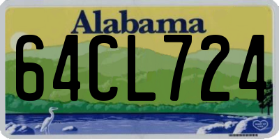 AL license plate 64CL724