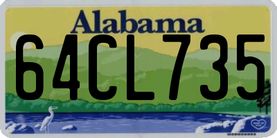 AL license plate 64CL735