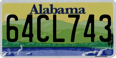 AL license plate 64CL743