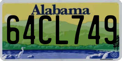 AL license plate 64CL749