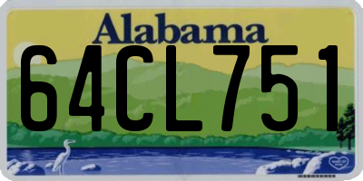 AL license plate 64CL751