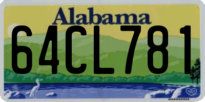 AL license plate 64CL781
