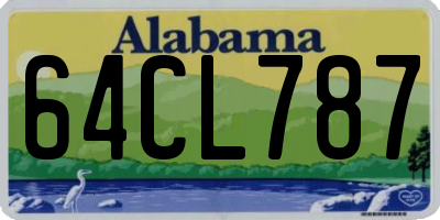 AL license plate 64CL787