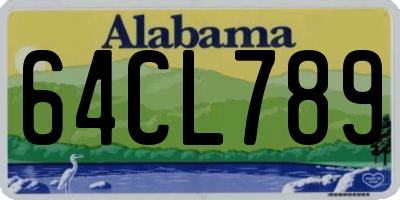AL license plate 64CL789