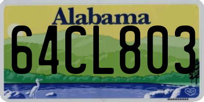 AL license plate 64CL803
