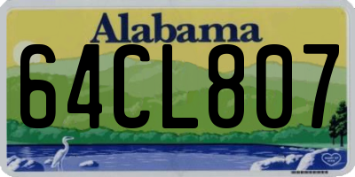 AL license plate 64CL807
