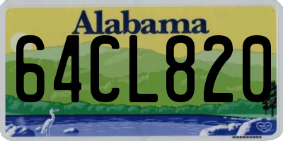 AL license plate 64CL820