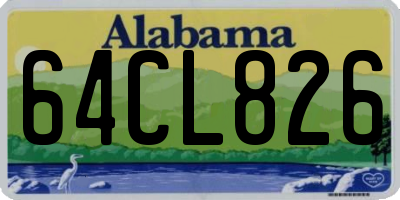 AL license plate 64CL826
